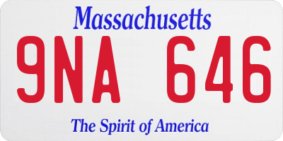 MA license plate 9NA646