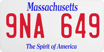 MA license plate 9NA649