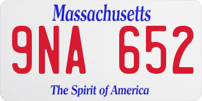 MA license plate 9NA652