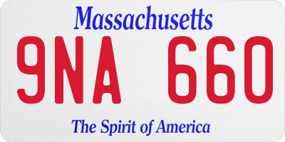 MA license plate 9NA660