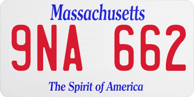 MA license plate 9NA662