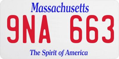 MA license plate 9NA663