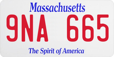 MA license plate 9NA665