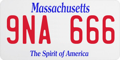 MA license plate 9NA666
