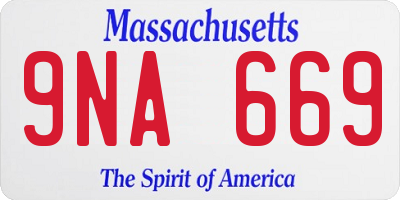 MA license plate 9NA669