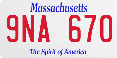 MA license plate 9NA670