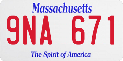 MA license plate 9NA671