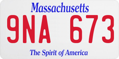 MA license plate 9NA673