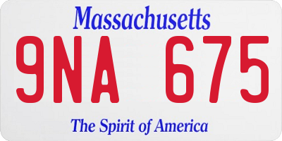 MA license plate 9NA675