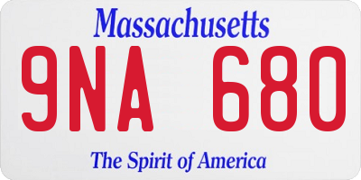 MA license plate 9NA680