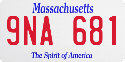 MA license plate 9NA681