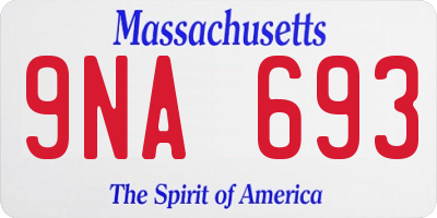 MA license plate 9NA693