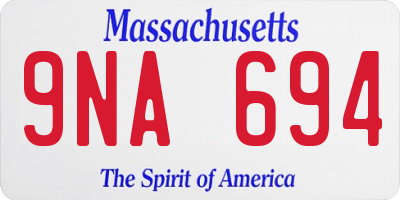 MA license plate 9NA694