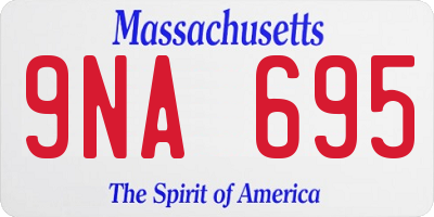 MA license plate 9NA695