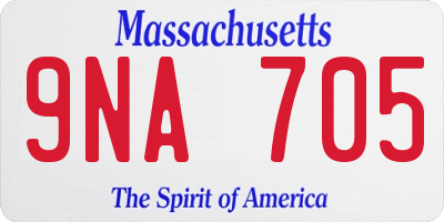 MA license plate 9NA705