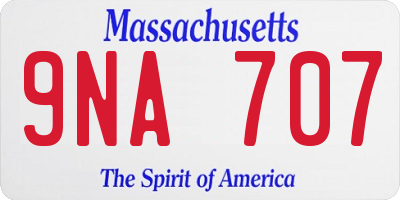 MA license plate 9NA707