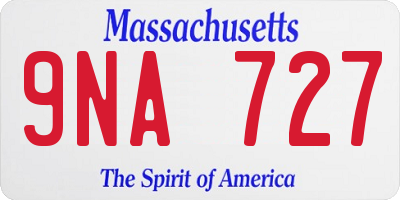 MA license plate 9NA727