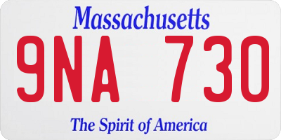 MA license plate 9NA730