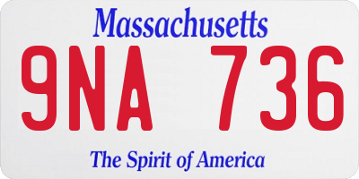 MA license plate 9NA736