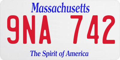 MA license plate 9NA742