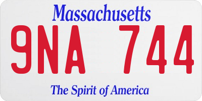 MA license plate 9NA744