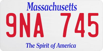 MA license plate 9NA745