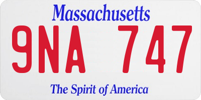 MA license plate 9NA747