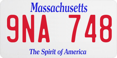 MA license plate 9NA748