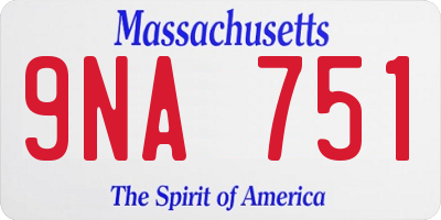 MA license plate 9NA751
