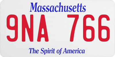 MA license plate 9NA766