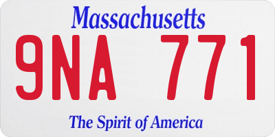 MA license plate 9NA771