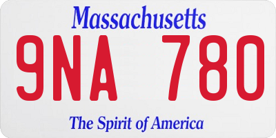 MA license plate 9NA780