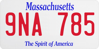 MA license plate 9NA785