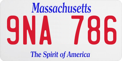 MA license plate 9NA786