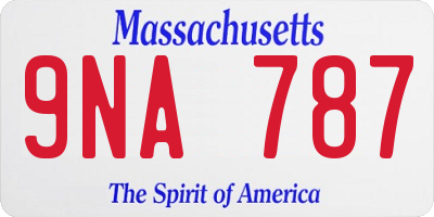 MA license plate 9NA787