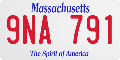 MA license plate 9NA791