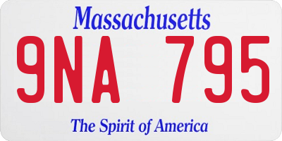 MA license plate 9NA795