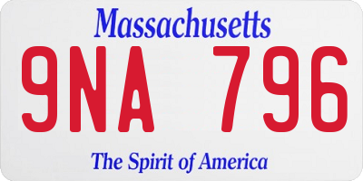 MA license plate 9NA796