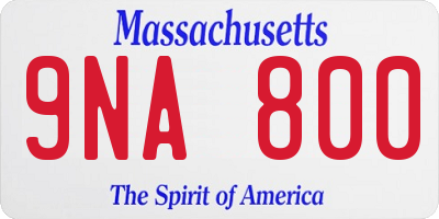 MA license plate 9NA800