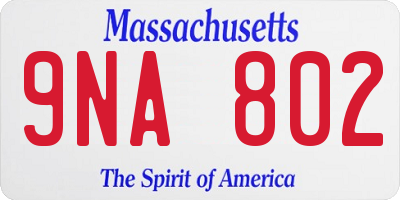 MA license plate 9NA802