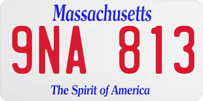 MA license plate 9NA813