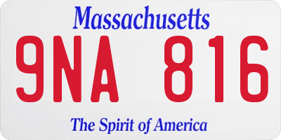 MA license plate 9NA816