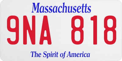 MA license plate 9NA818