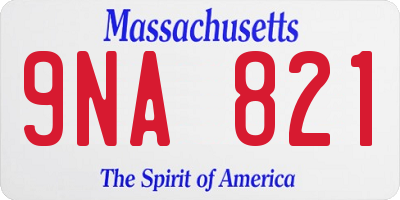 MA license plate 9NA821