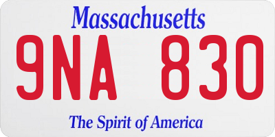 MA license plate 9NA830