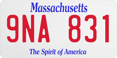 MA license plate 9NA831