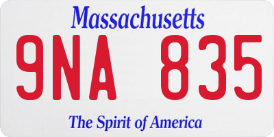 MA license plate 9NA835