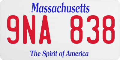 MA license plate 9NA838