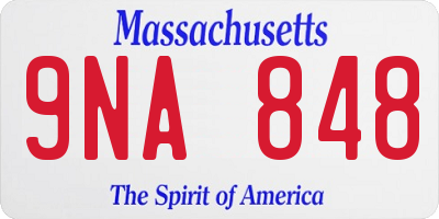 MA license plate 9NA848