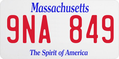 MA license plate 9NA849